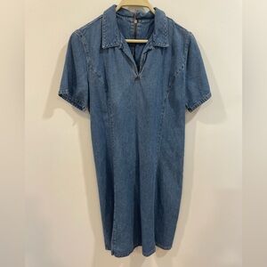 Vintage Coldwater Creek Collared denim dress. Size 12. Made in USA